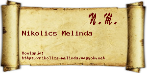 Nikolics Melinda névjegykártya